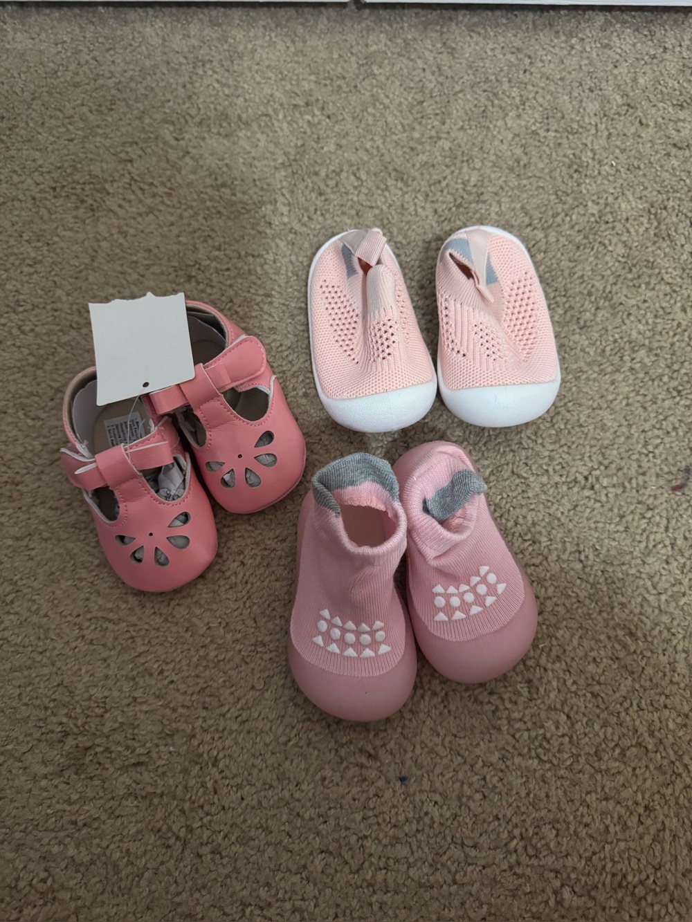 Girls' Pink Baby Shoes - Soft Slip-Ons and Sandals Bundle